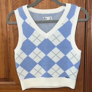 Hollister Argyle Vest Sweater